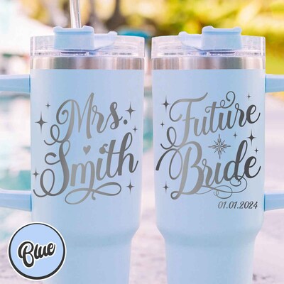 Engagement Cup Future Mrs, Personalized Future Mrs Mug, Engaged Af Tumble, Engaged Tumbler, Engaged 40oz Tumbler, Engagement Gift For Bride - image3